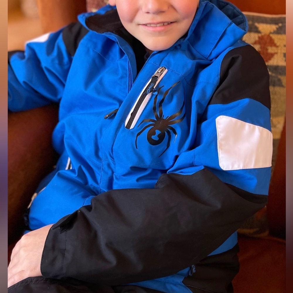 Spyder Kids Blue and Black Ski Jacket - Picture 5 of 8